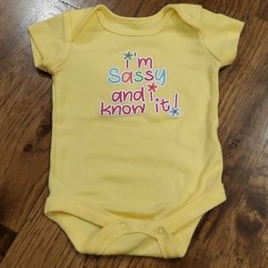 Baby girl "Sassy and I know it" onesie size 0-3M